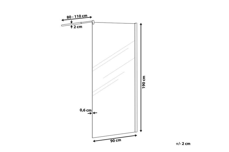 Ahaus Duschskärm 90x190 cm - Härdat Glas - Hus & renovering - Kök & bad - Badrum - Duschar