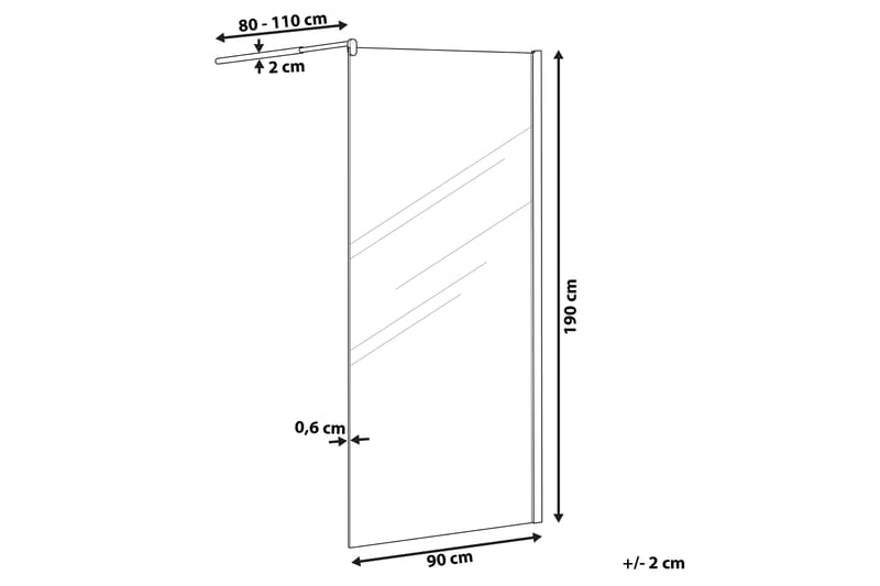 Ahaus Duschskärm 90x190 cm - Härdat Glas - Hus & renovering - Kök & bad - Badrum - Duschar