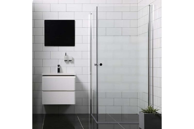 Bathlife Mångsidig Duschhörn Rak Dörr 90x90 cm+Rak Dörr - Silver/Delvis Frostad - Hus & renovering - Kök & bad - Badrum - Duschar