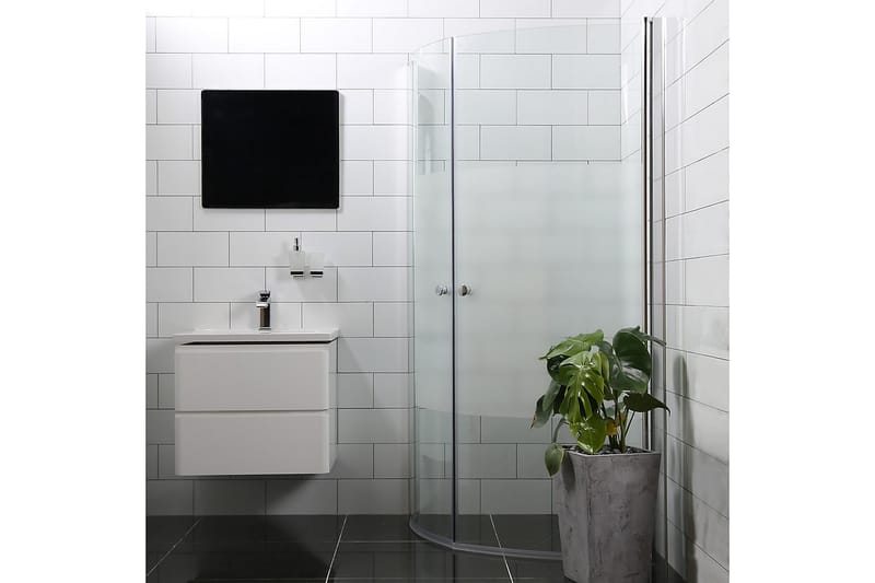 Bathlife Mångsidig Duschhörn Rund Dörr 45° 70 cm - Silver/Delvis Frostad - Hus & renovering - Kök & bad - Badrum - Duschar