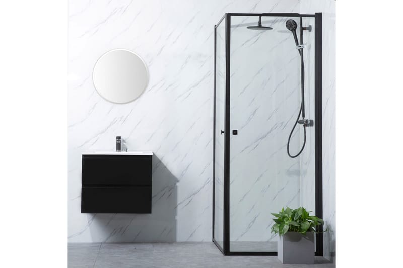 Bathlife Profil Duschhörn Rak Dörr 80 cm+Rak Dörr 80 cm - Svart - Duschväggar