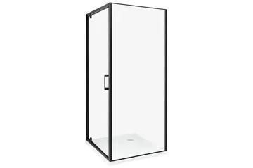 Duschväggar Darli Transparent/svart, 80x80x185 cm