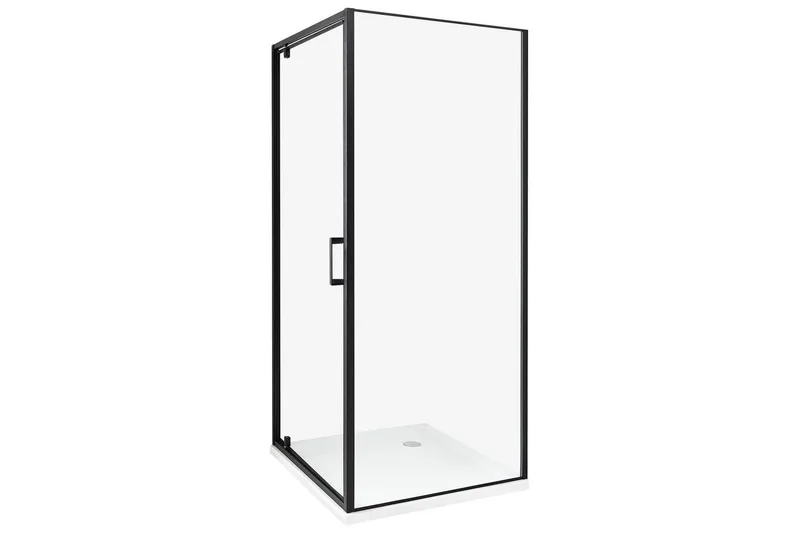 Duschväggar Darli Transparent/svart, 80x80x185 cm, Transparent/svart, 80x80x185 cm
