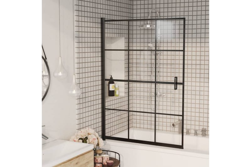 Duschvägg ESG 100x140 cm svart - Svart - Hus & renovering - Kök & bad - Badrum - Duschar