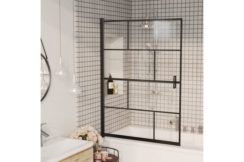 Duschvägg ESG 100x140 cm svart - Hus & renovering - Kök & bad - Badrum - Duschar