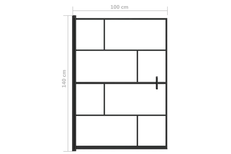Duschvägg ESG 100x140 cm svart - Hus & renovering - Kök & bad - Badrum - Duschar