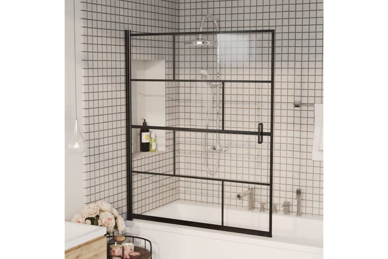 Duschvägg ESG 116x140 cm svart - Hus & renovering - Kök & bad - Badrum - Duschar