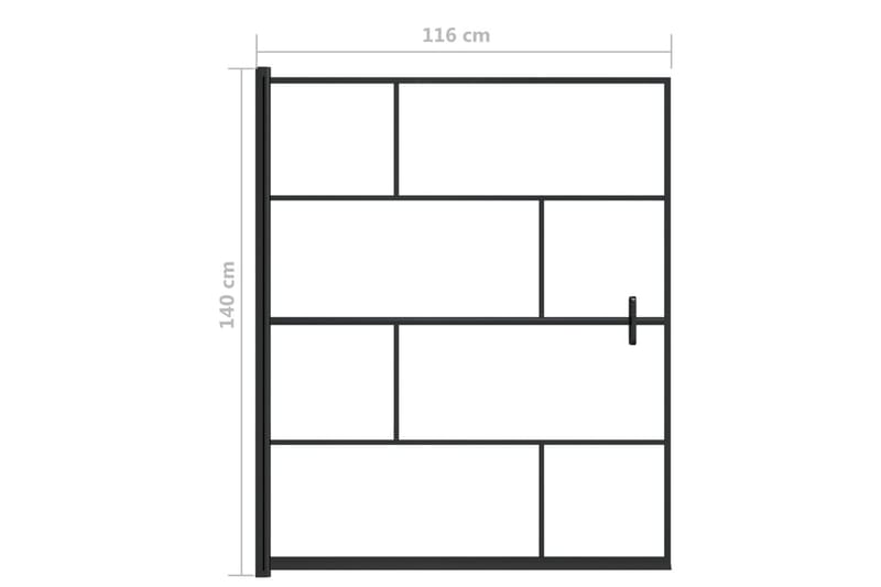 Duschvägg ESG 116x140 cm svart - Hus & renovering - Kök & bad - Badrum - Duschar