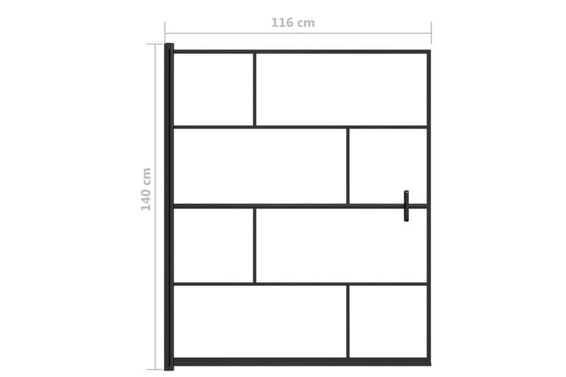Duschvägg ESG 116x140 cm svart - Duschväggar