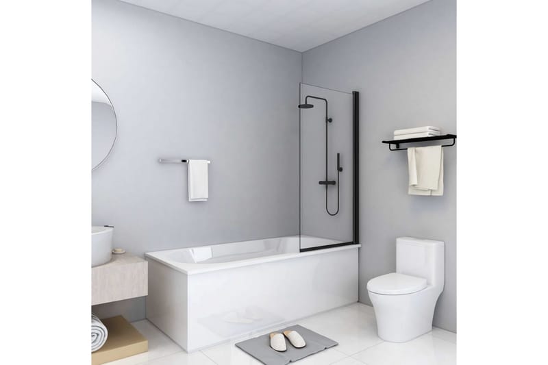 Duschvägg ESG 68x130 cm svart - Hus & renovering - Kök & bad - Badrum - Duschar