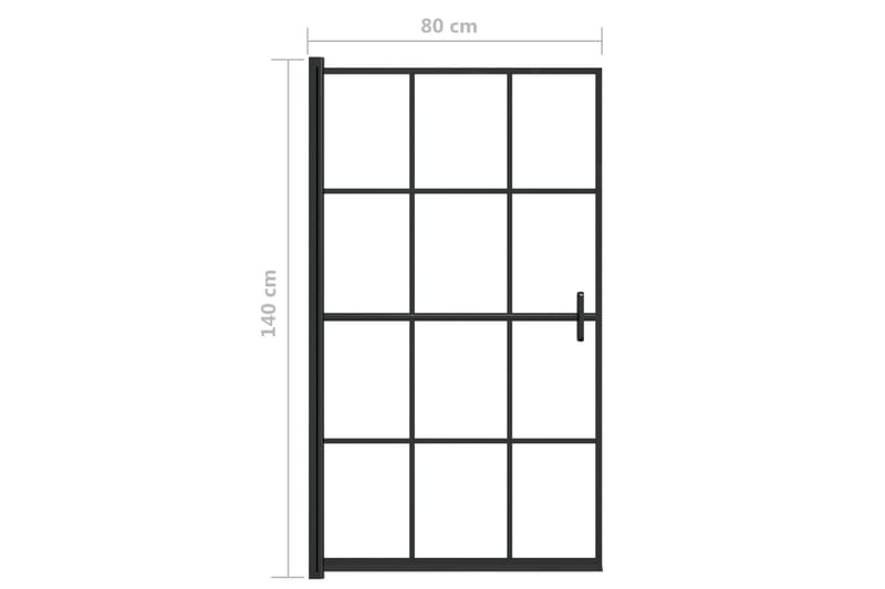 Duschvägg ESG 80x140 cm svart - Svart - Hus & renovering - Kök & bad - Badrum - Duschar