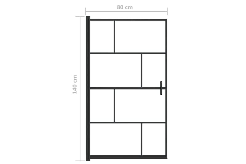 Duschvägg ESG 80x140 cm svart - Duschväggar