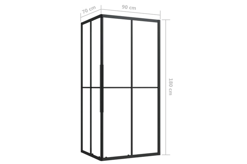 Duschvägg ESG 90x70x180 cm - Transparent - Duschväggar