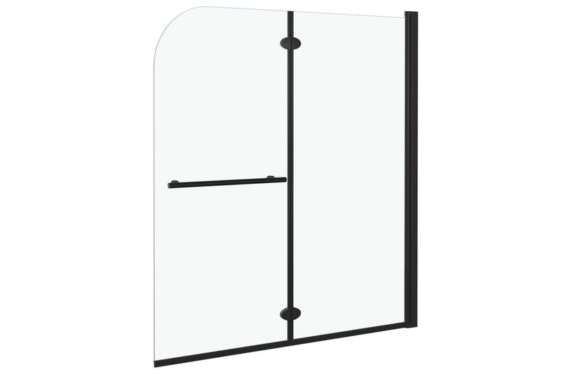 Duschvägg fällbar 2 paneler ESG 120x140 cm svart - Hus & renovering - Kök & bad - Badrum - Duschar