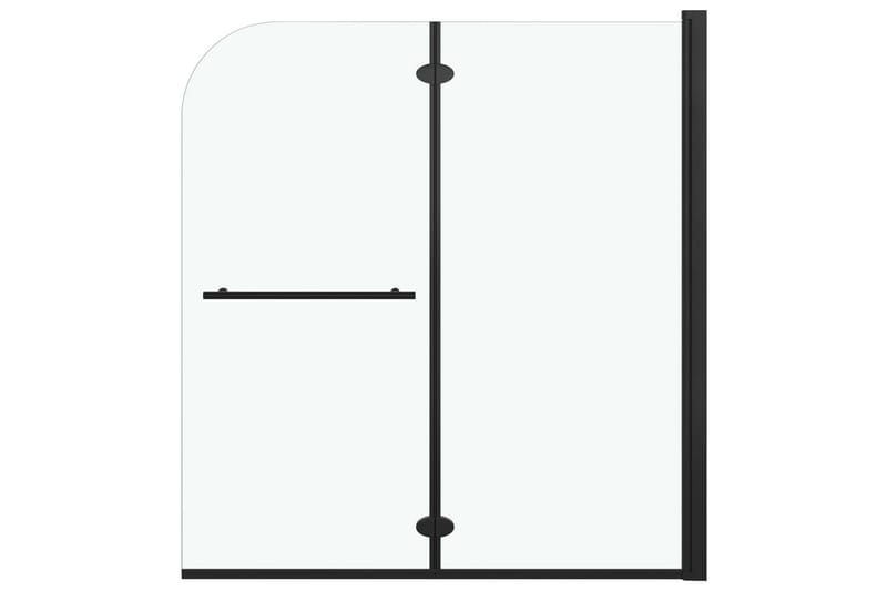 Duschvägg fällbar 2 paneler ESG 120x140 cm svart - Duschväggar