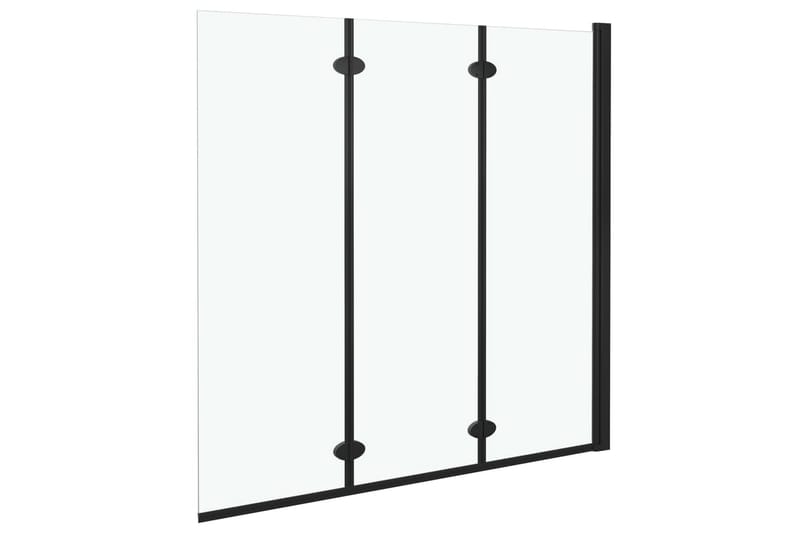 Duschvägg fällbar 3 paneler ESG 130x138 cm svart - Hus & renovering - Kök & bad - Badrum - Duschar