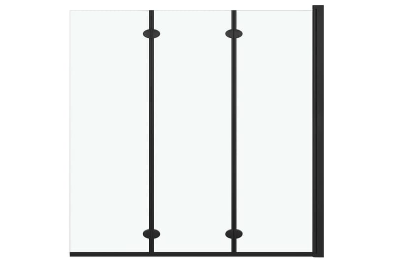 Duschvägg fällbar 3 paneler ESG 130x138 cm svart - Hus & renovering - Kök & bad - Badrum - Duschar