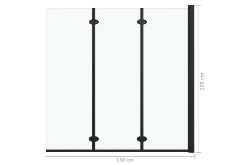 Duschvägg fällbar 3 paneler ESG 130x138 cm svart - Hus & renovering - Kök & bad - Badrum - Duschar