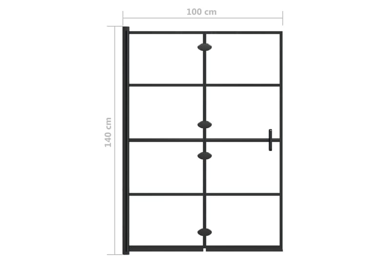 Duschvägg fällbar ESG 100x140 cm svart - Hus & renovering - Kök & bad - Badrum - Duschar
