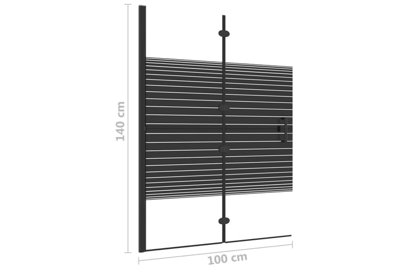 Duschvägg fällbar ESG 100x140 cm svart - Duschväggar