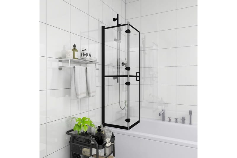 Duschvägg fällbar ESG 120x140 cm svart - Hus & renovering - Kök & bad - Badrum - Duschar