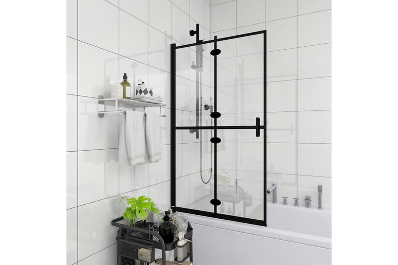 Duschvägg fällbar ESG 120x140 cm svart - Hus & renovering - Kök & bad - Badrum - Duschar