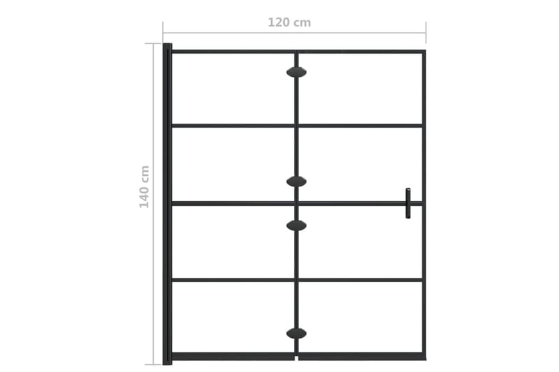 Duschvägg fällbar ESG 120x140 cm svart - Duschväggar