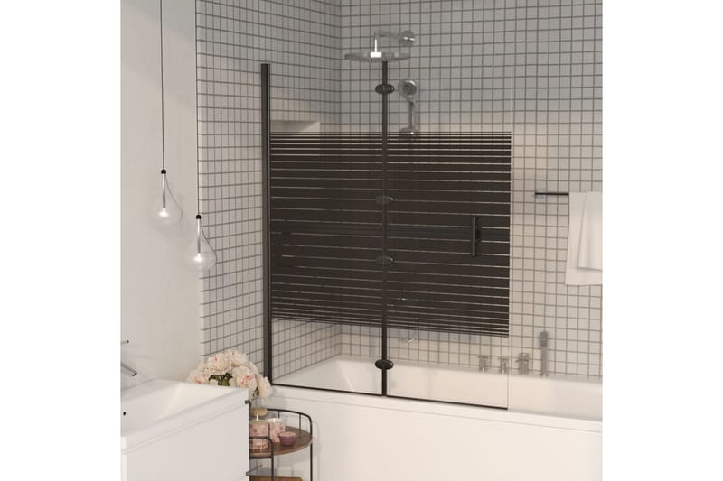 Duschvägg fällbar ESG 120x140 cm svart - Hus & renovering - Kök & bad - Badrum - Duschar