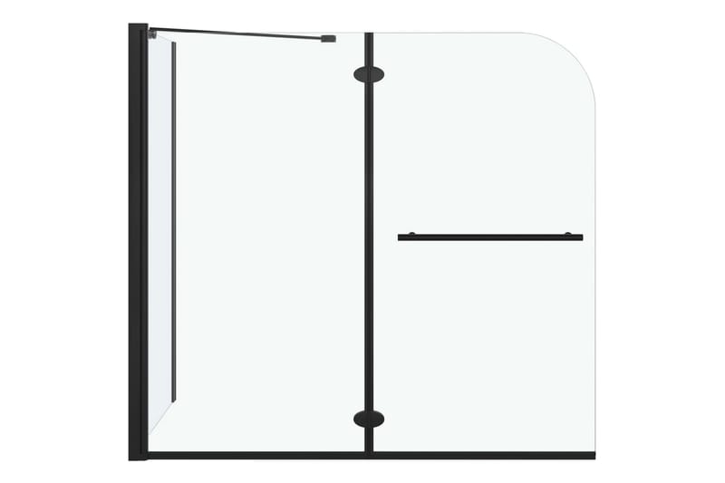 Duschvägg fällbar ESG 120x68x130 cm svart - Svart - Hus & renovering - Kök & bad - Badrum - Duschar