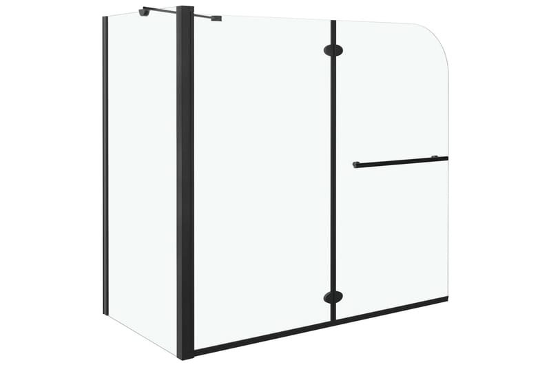 Duschvägg fällbar ESG 120x68x130 cm svart - Svart - Hus & renovering - Kök & bad - Badrum - Duschar