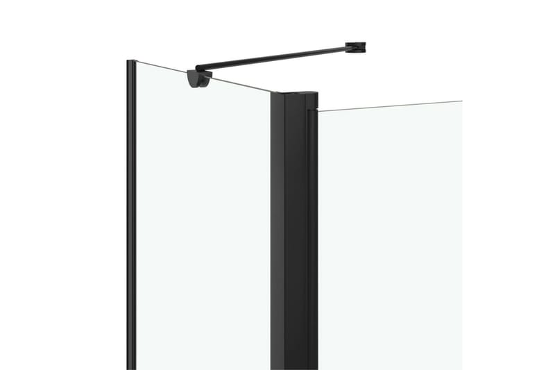 Duschvägg fällbar ESG 120x68x130 cm svart - Svart - Hus & renovering - Kök & bad - Badrum - Duschar