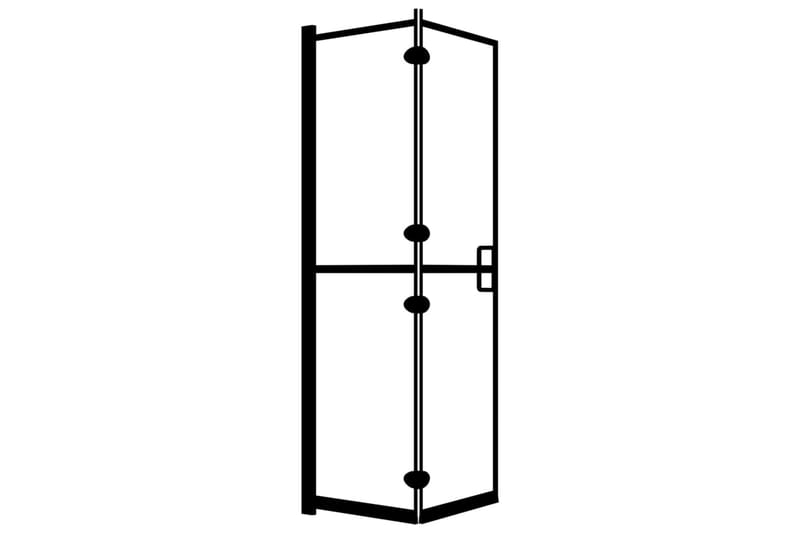 Duschvägg fällbar ESG 80x140 cm svart - Duschväggar