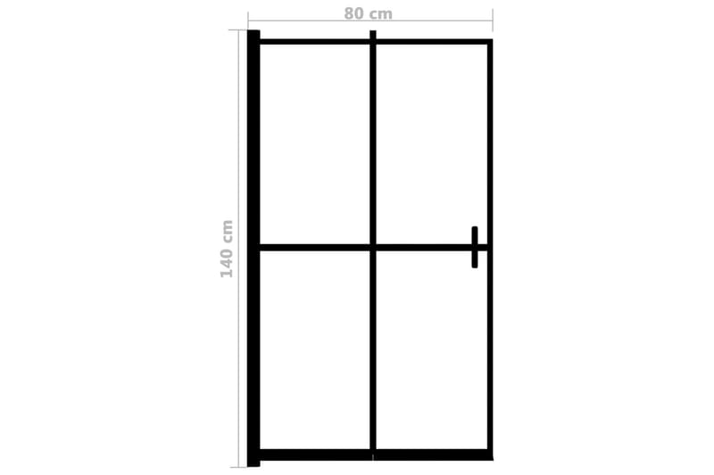 Duschvägg fällbar ESG 80x140 cm svart - Duschväggar