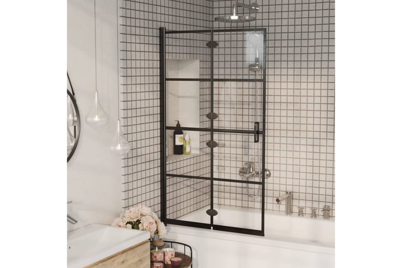 Duschvägg fällbar ESG 80x140 cm svart - Hus & renovering - Kök & bad - Badrum - Duschar