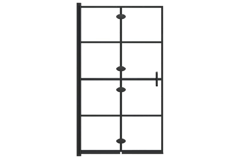 Duschvägg fällbar ESG 80x140 cm svart - Duschväggar