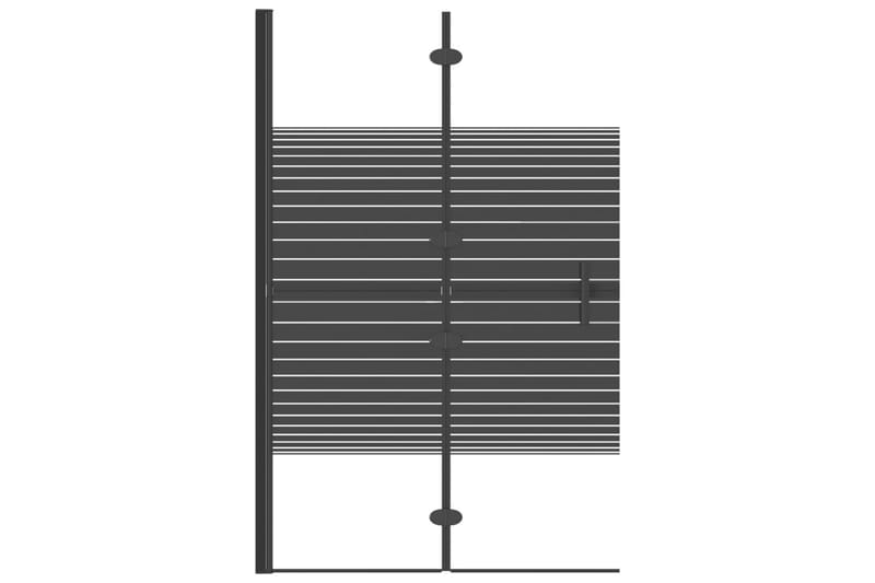 Duschvägg fällbar ESG 80x140 cm svart - Duschväggar