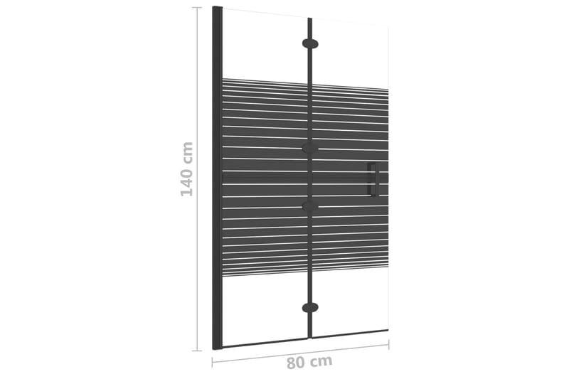 Duschvägg fällbar ESG 80x140 cm svart - Duschväggar