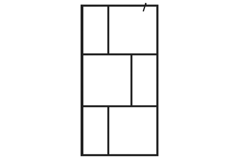 Duschvägg med härdat glas svart 100x195 cm - Svart - Hus & renovering - Kök & bad - Badrum - Duschar