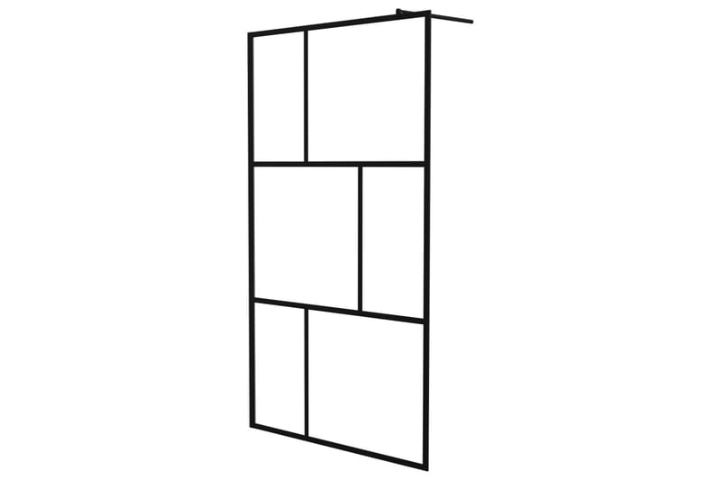 Duschvägg med härdat glas svart 115x195 cm - Svart - Hus & renovering - Kök & bad - Badrum - Duschar