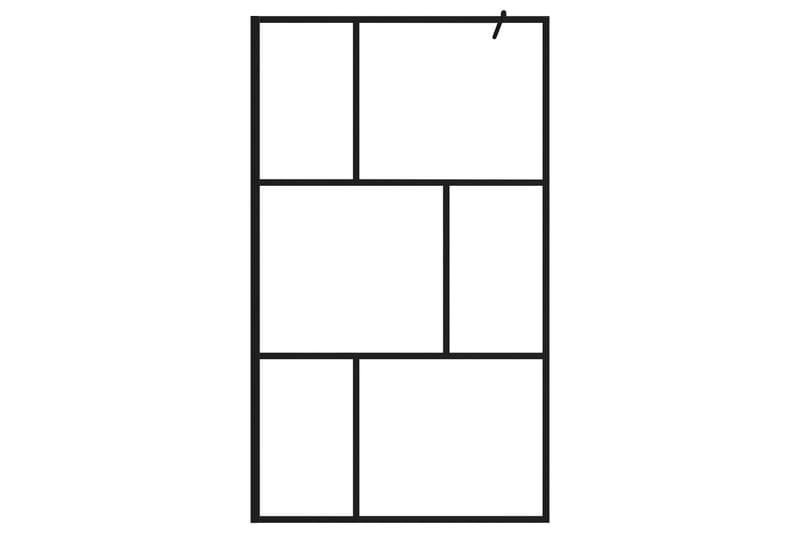 Duschvägg med härdat glas svart 115x195 cm - Svart - Hus & renovering - Kök & bad - Badrum - Duschar