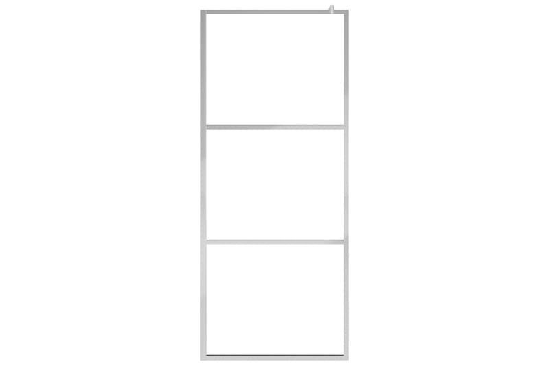 Duschvägg med halvfrostat ESG-glas 100x195 cm - Silver - Hus & renovering - Kök & bad - Badrum - Duschar
