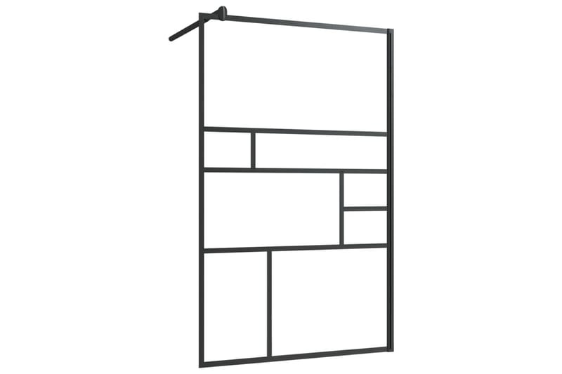 Duschvägg med klart ESG-glas 100x195 cm svart - Transparent - Hus & renovering - Kök & bad - Badrum - Duschar