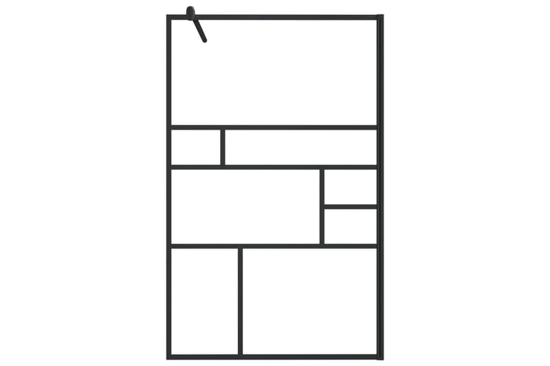 Duschvägg med klart ESG-glas 100x195 cm svart - Transparent - Duschväggar