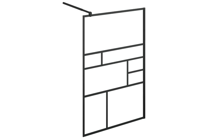 Duschvägg med klart ESG-glas 100x195 cm svart - Transparent - Hus & renovering - Kök & bad - Badrum - Duschar