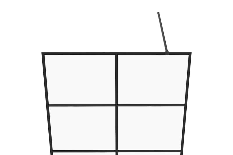 Duschvägg med klart ESG-glas 100x195 cm svart - Transparent - Duschväggar