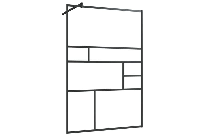 Duschvägg med klart ESG-glas 115x195 cm svart - Transparent - Hus & renovering - Kök & bad - Badrum - Duschar