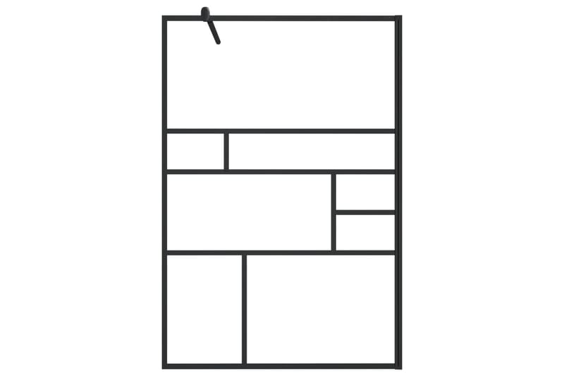 Duschvägg med klart ESG-glas 115x195 cm svart - Transparent - Hus & renovering - Kök & bad - Badrum - Duschar