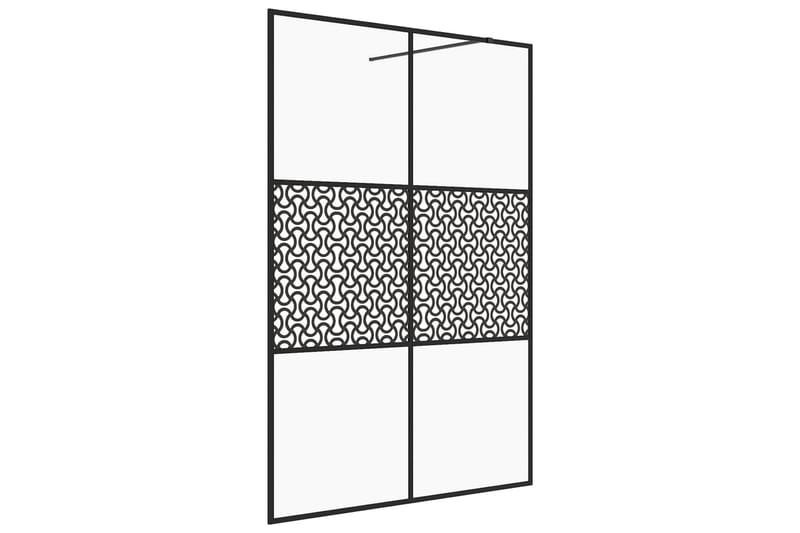 Duschvägg med klart ESG-glas 140x195 cm svart - Transparent - Duschväggar