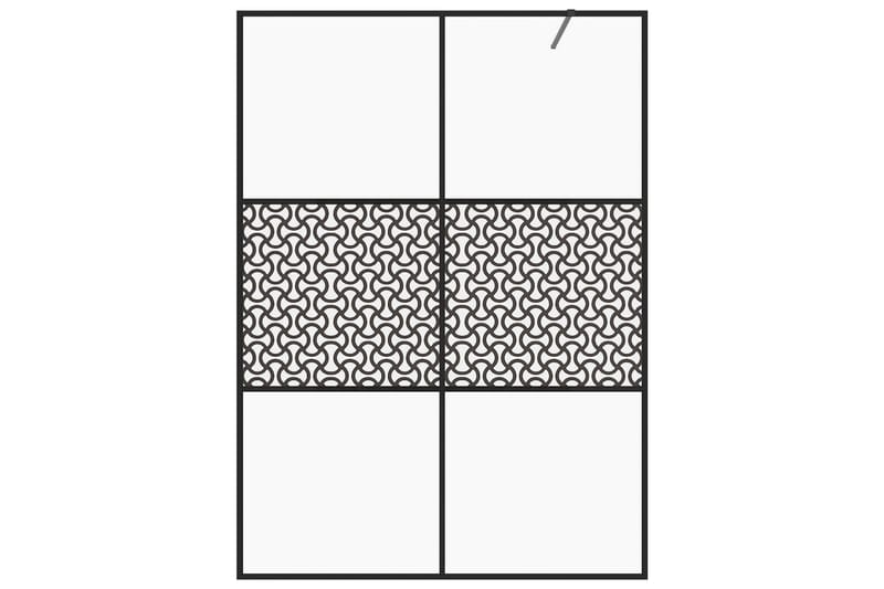 Duschvägg med klart ESG-glas 140x195 cm svart - Transparent - Hus & renovering - Kök & bad - Badrum - Duschar