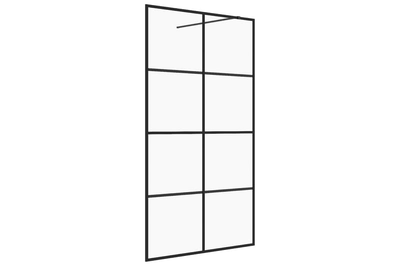 Duschvägg med klart ESG-glas 140x195 cm svart - Transparent - Hus & renovering - Kök & bad - Badrum - Duschar